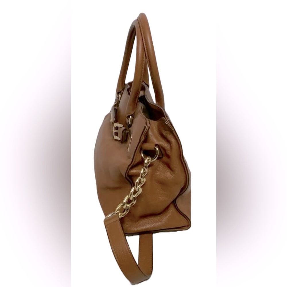 Traveler’s Delight Michael Kors Leather Hamilton Satchel in Acorn - Picture 4 of 7